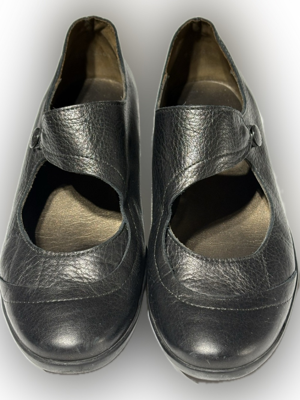 Arche Black Leather Mary Jane Shoes Size 38 EU